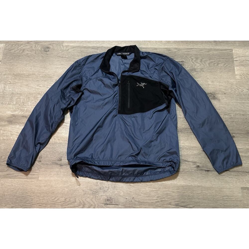 Arc'teryx Vintage Tau Half Zip Windbreaker Jacket Men’s Small Smoke Blue Black